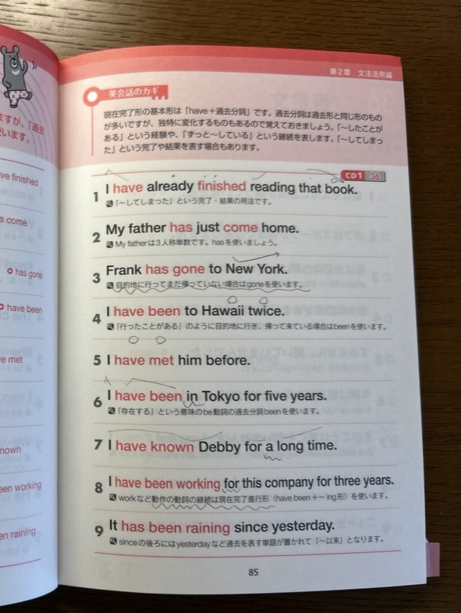 イントネーションなどをメモしていた